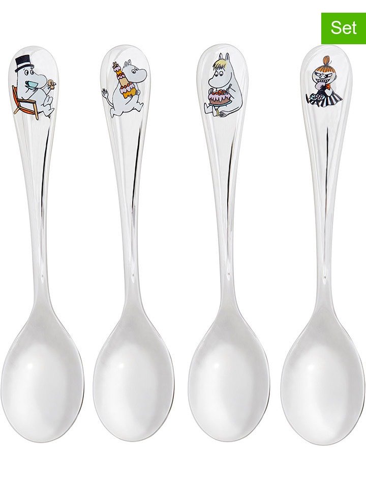 Moomin Łyżeczki (4 szt.) "Celebration" w kolorze srebrnym do kawy rozmiar: onesize