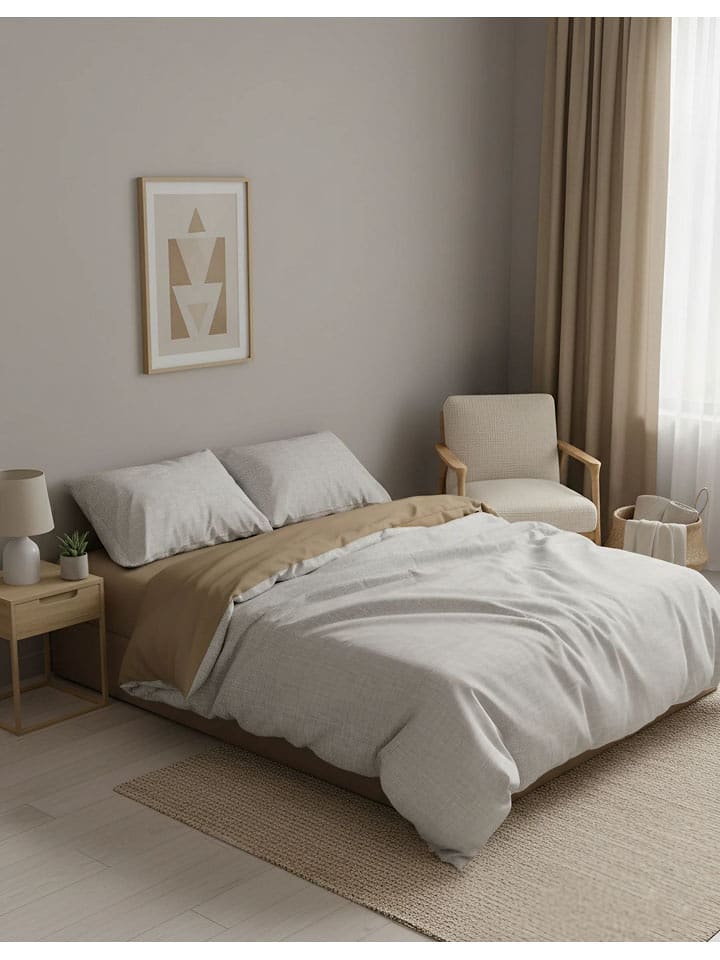 Mijolnir Komplet pościeli renforcé w kolorze kremowo-beżowym rozmiar: 140x200 cm