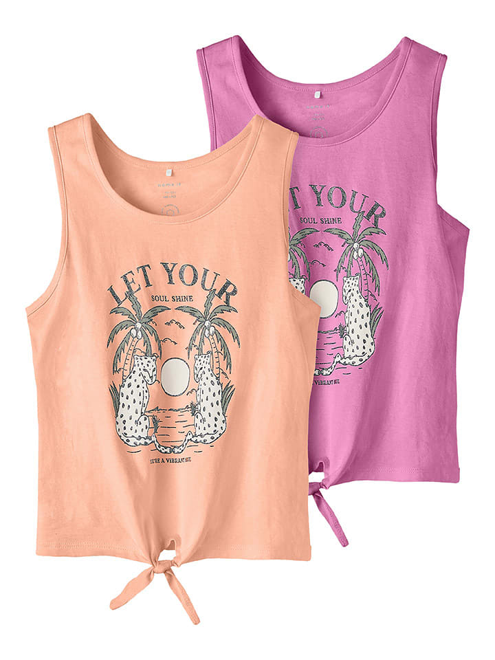 name it Topy (2 szt.) w kolorze pomarańczowym i różowym rozmiar: 116