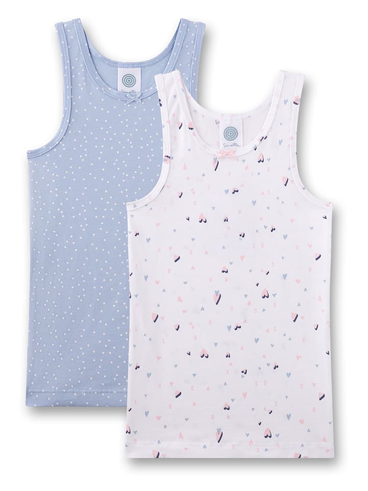 Sanetta Podkoszulki (2 szt.) w kolorze błękitnym i białym rozmiar: 92