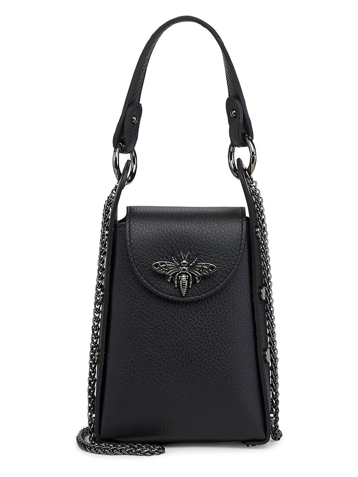 ORE10 Skórzana torebka "Ator" w kolorze czarnym na telefon - 14 x 20 x 7 cm rozmiar: onesize