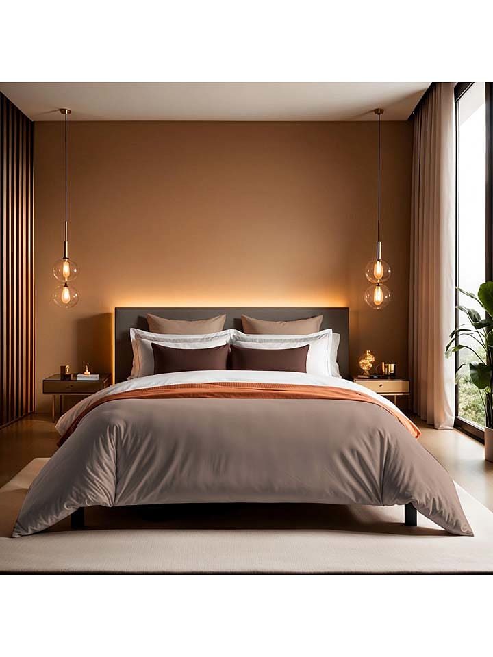 MIX&MATCH Poszwa renforcè w kolorze ciemnobeżowym na kołdrę rozmiar: 155x220 cm