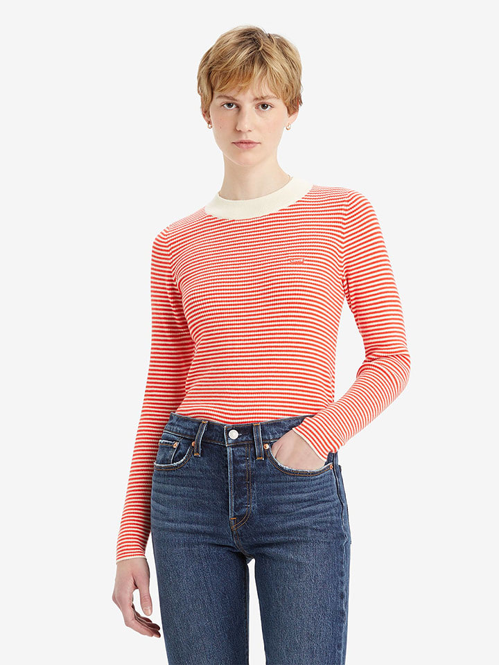 Levi's Sweter w kolorze beżowo-czerwonym rozmiar: S