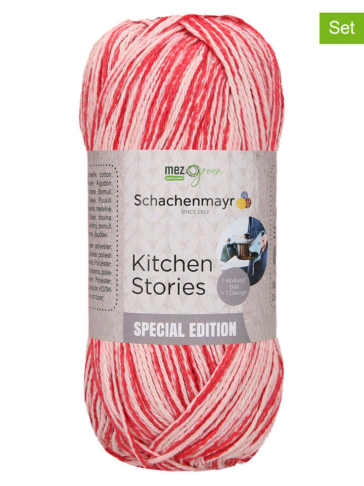 Schachenmayr since 1822 Mieszana przędza bawełniana w kolorze jasnoróżowo-czerwonym - 5 x 100 g rozmiar: onesize