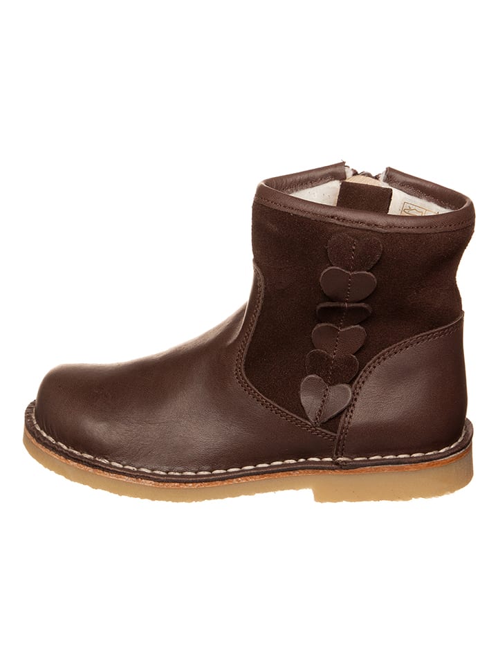 kmins Skórzane botki zimowe w kolorze ciemnobrązowym rozmiar: 27