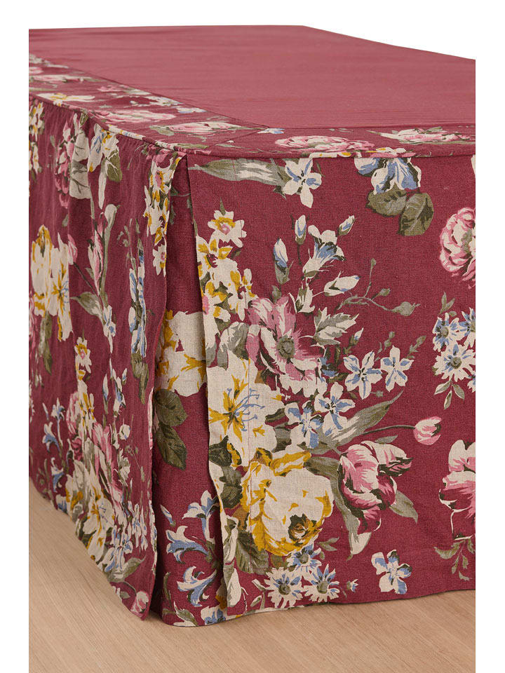 Ellos Home Lniana falbana "Candice" w kolorze czerwonym na łóżko rozmiar: 90x200 cm