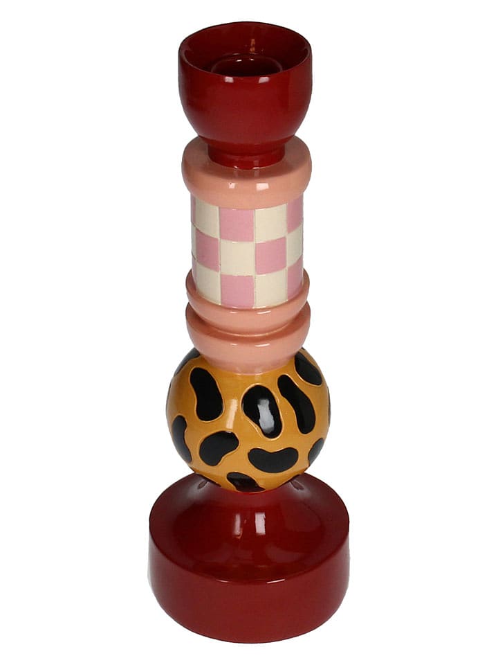 Kersten Świecznik "Ornaments" w kolorze czerwono-jasnoróżowym - wys. 25 x Ø 8,3 cm rozmiar: onesize