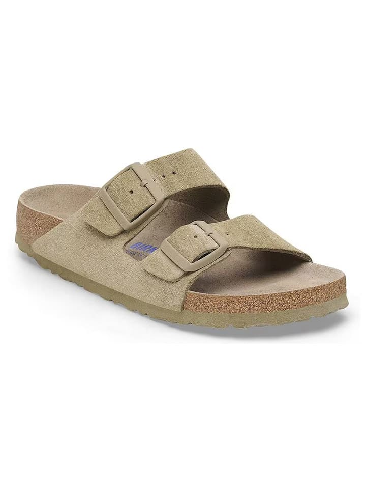 Birkenstock Skórzane klapki "Arizona" w kolorze beżowym rozmiar: 38