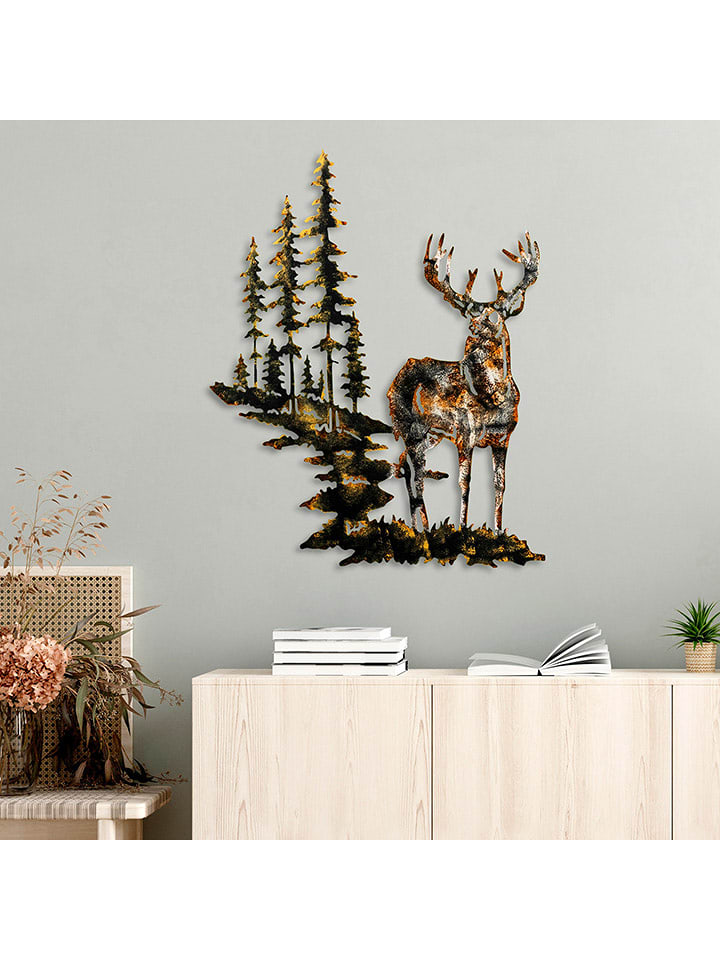 ABERTO DESIGN Dekoracja ścienna "Deer" - 65 x 79 cm rozmiar: onesize