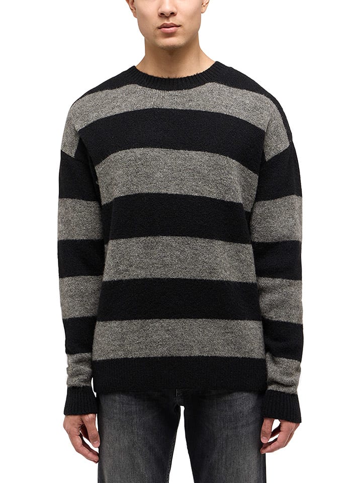 Mustang Sweter "Moon" w kolorze czarno-szarym rozmiar: M