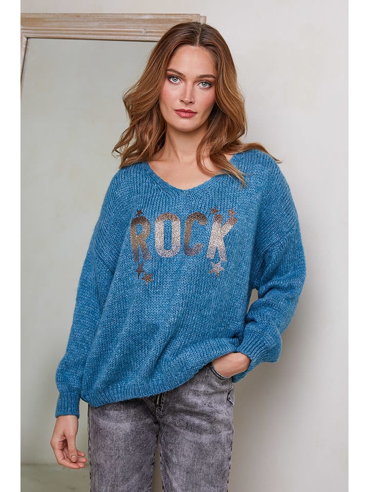 Joséfine Sweter w kolorze niebiesko-biało-czarnym rozmiar: M