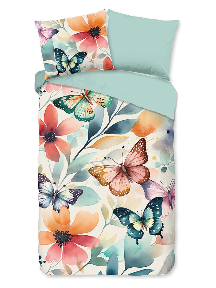 Good Morning Komplet pościeli "Vallee" w kolorze miętowym ze wzorem rozmiar: 240x220 cm