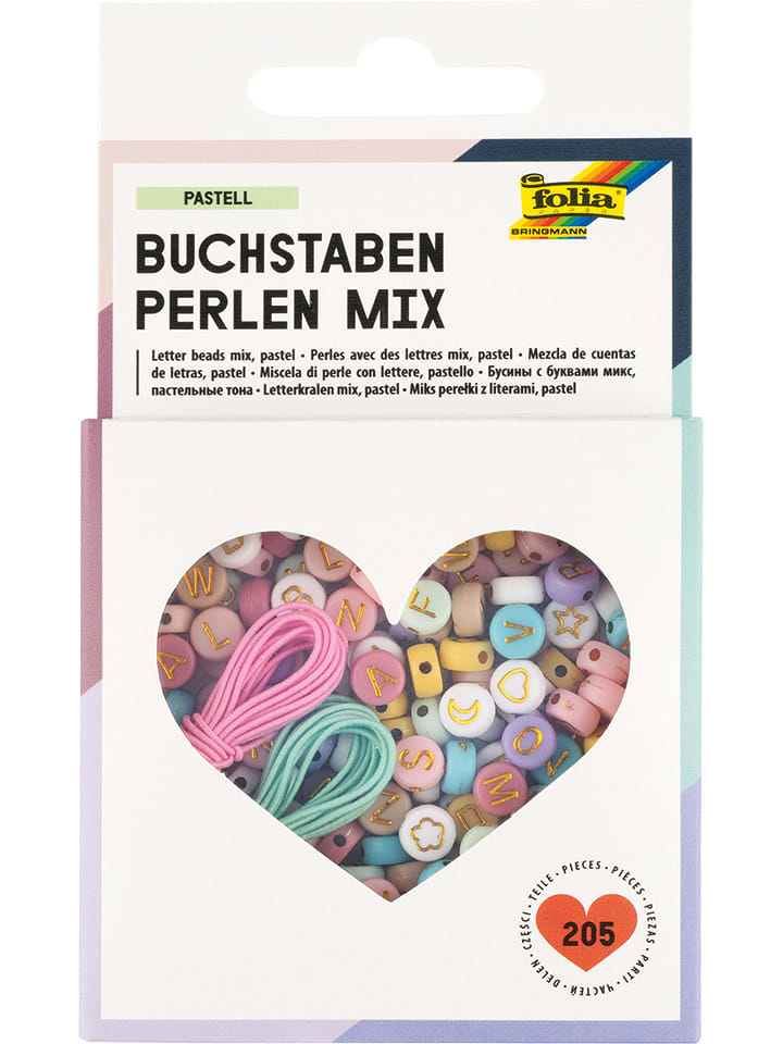 folia PAPER Miks koralików "LETTER PASTELL" w różnych kolorach rozmiar: onesize
