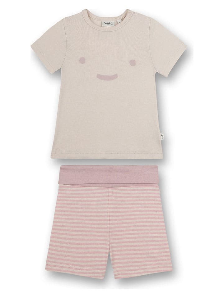 Sanetta Piżama w kolorze beżowo-jasnoróżowym rozmiar: 80