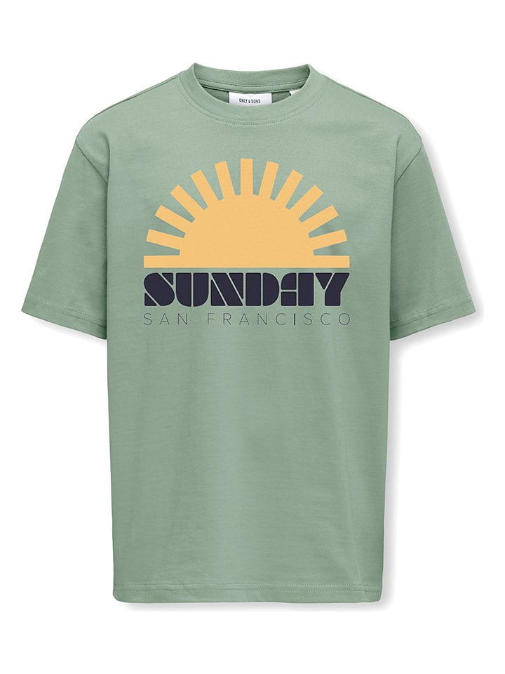 ONLY & SONS Junior Koszulka "Fred" w kolorze zielonym rozmiar: 122/128