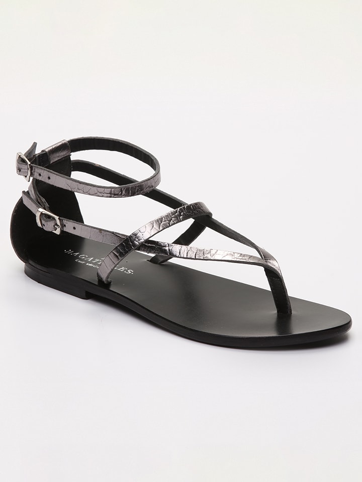 Les BAGATELLES Skórzane sandały "Mosholu" w kolorze srebrnym rozmiar: 38