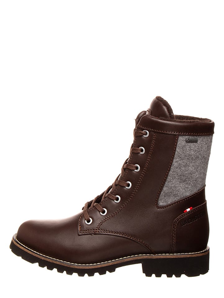 DACHSTEIN Skórzane botki zimowe "Frieda GTX" w brązowo-szarym rozmiar: 36