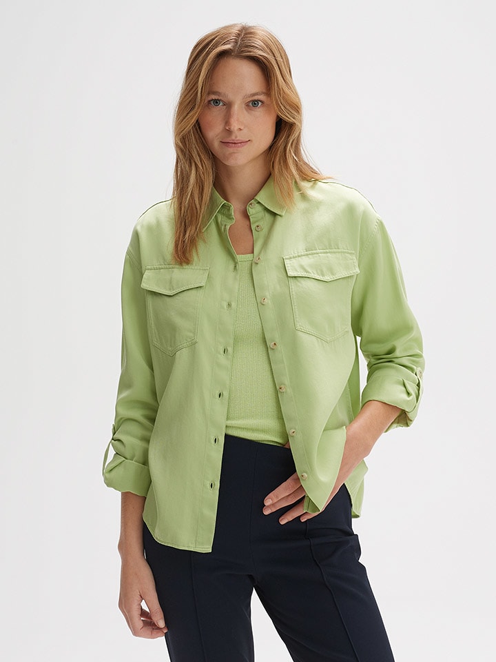 OPUS Koszula "Fappel" w kolorze zielonym rozmiar: 38