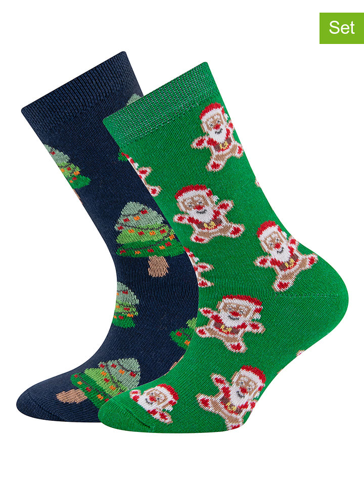 ewers Skarpety (2 pary) w kolorze zielono-granatowym rozmiar: 27-30