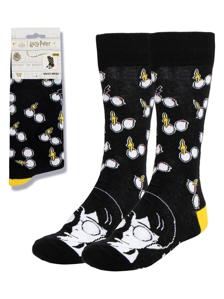 Lucky Socks Skarpety "Harry Potter" w kolorze biało-czarno-żółtym rozmiar: 38-45