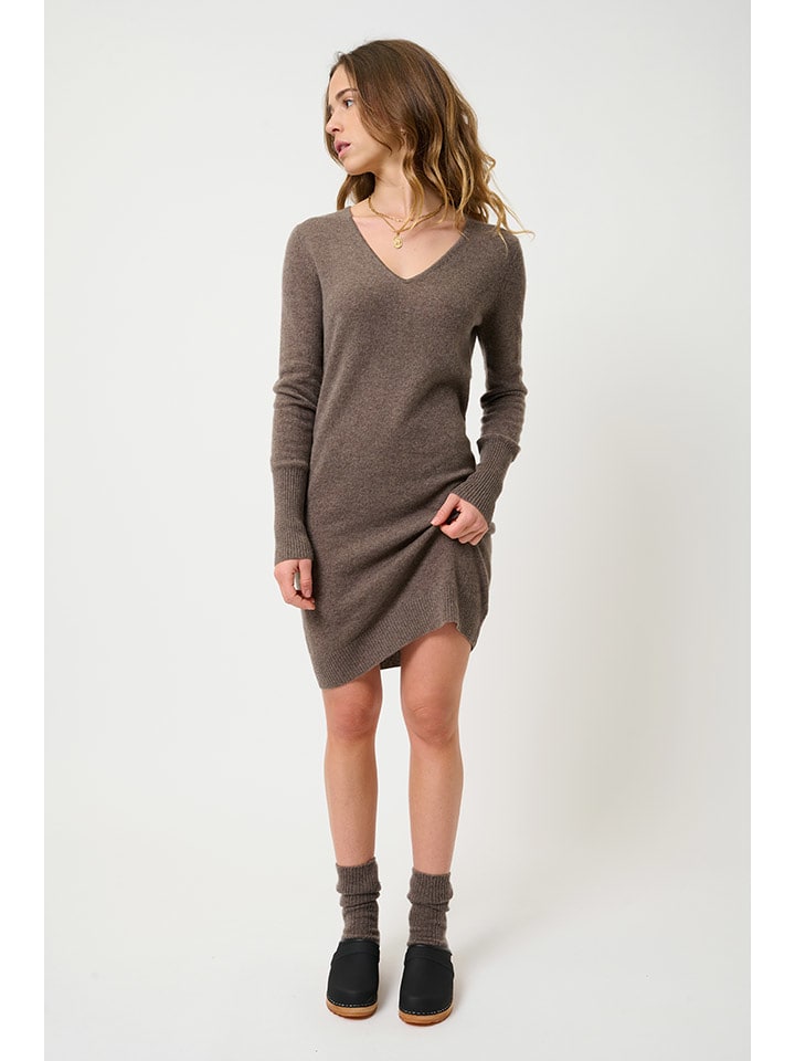 AUTHENTIC CASHMERE Kaszmirowa sukienka "Capelet" w kolorze brązowym rozmiar: XXL