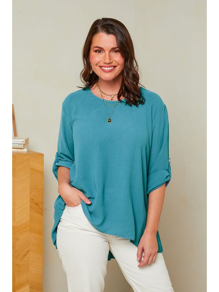 Curvy Lady Bluzka w kolorze turkusowym rozmiar: 40/42