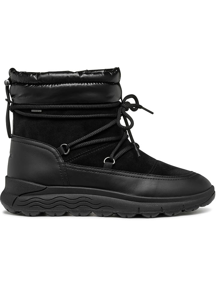 Geox Skórzane kozaki zimowe "Spherica" w kolorze czarnym rozmiar: 38