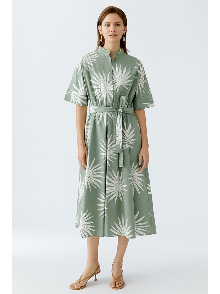 Oui Sukienka w kolorze zielono-białym rozmiar: 36