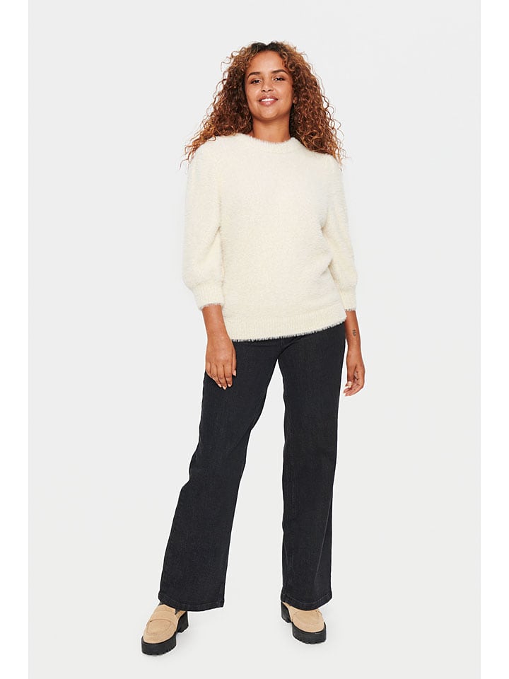 SAINT TROPEZ Sweter "Banni" w kolorze kremowym rozmiar: L