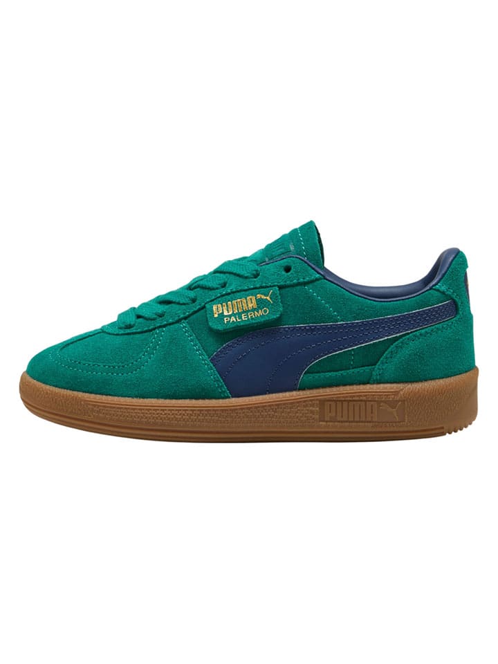 Puma Skórzane sneakersy "Palermo" w kolorze zielonym rozmiar: 38,5