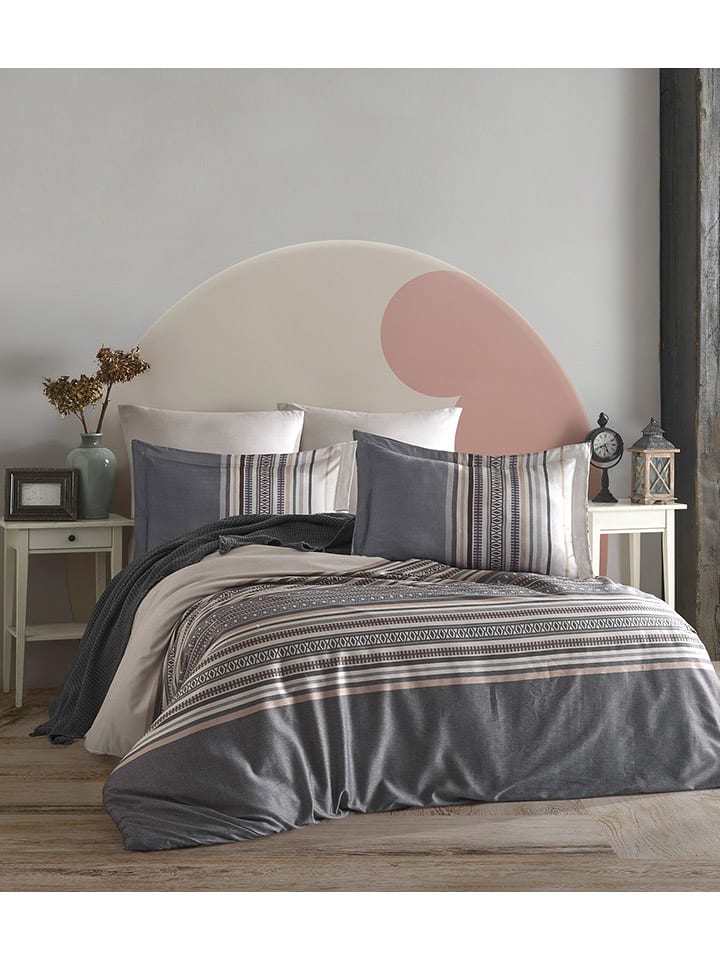 Elizabed Komplet pościeli renforcé "Ash" w kolorze jasnoszarym rozmiar: 155x220 cm