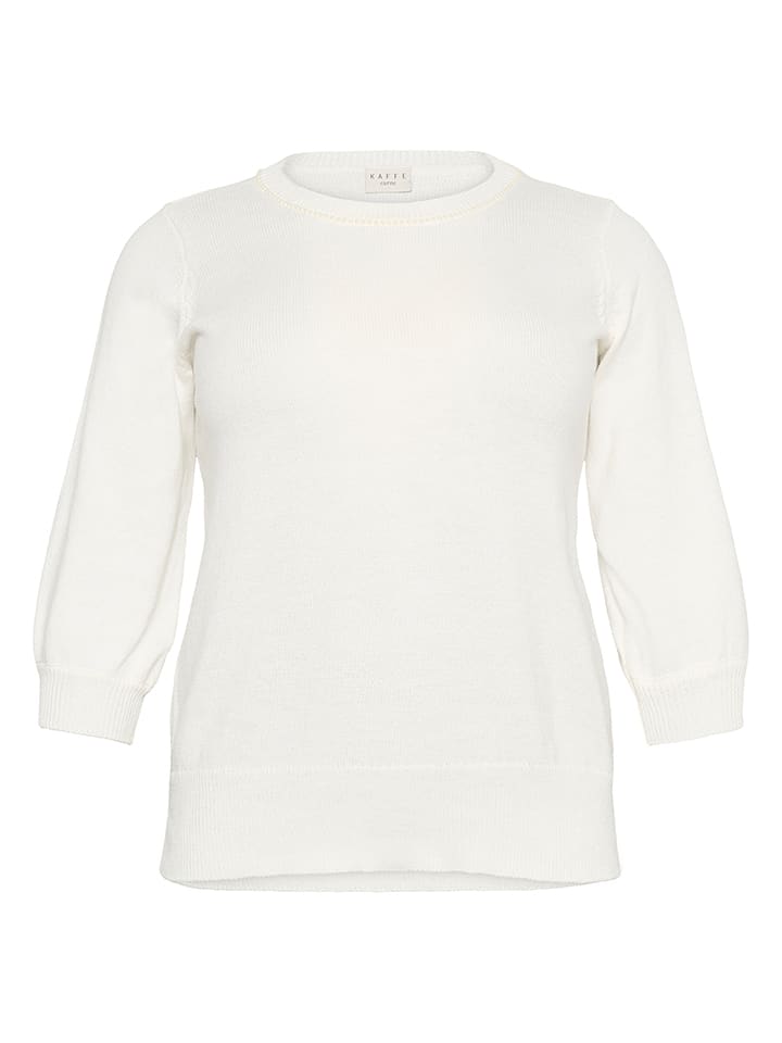 KAFFE curve Sweter w kolorze kremowym rozmiar: L