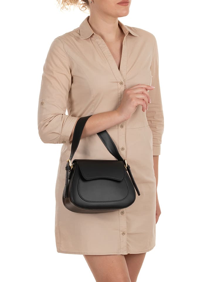 Lia Biassoni Skórzana torebka "Tafone" w kolorze czarnym - 24 x 19 x 9 cm rozmiar: onesize