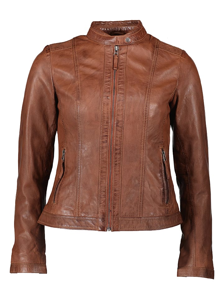 KRISS Skórzana kurtka w kolorze jasnobrązowym rozmiar: 36