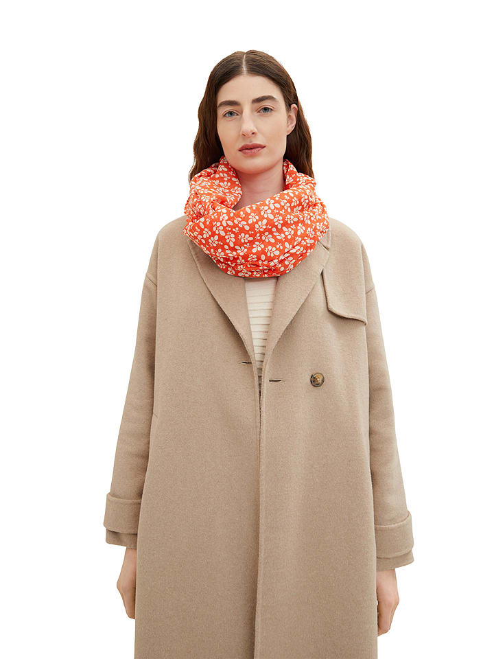 Tom Tailor Szal-koło w kolorze biało-czerwonym rozmiar: onesize