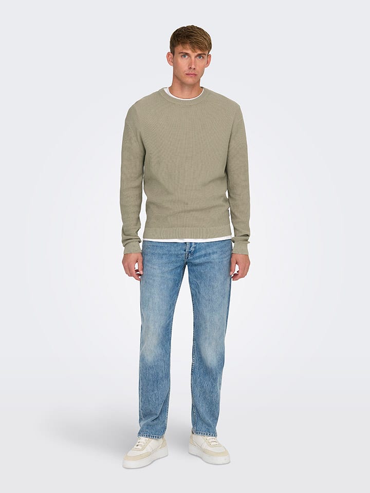 ONLY & SONS Sweter "Tony" w kolorze beżowym rozmiar: L