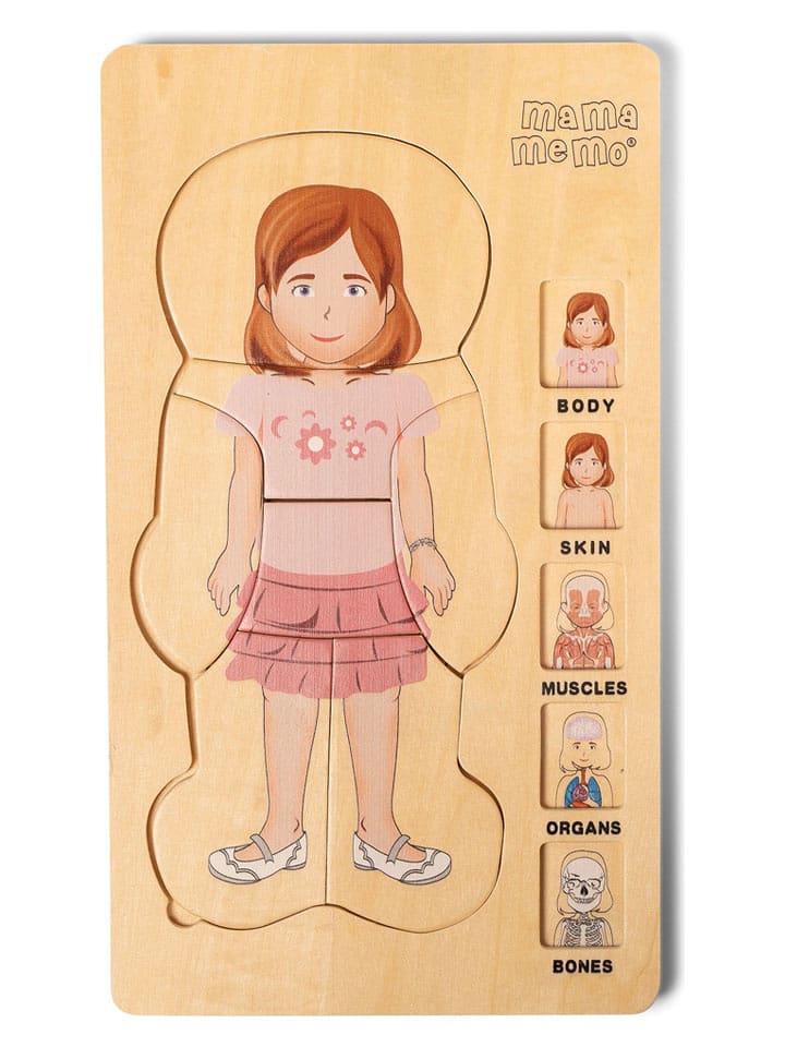 MAMAMEMO Puzzle z obrazkiem ciała "Dziewczynka" - 3+ rozmiar: onesize
