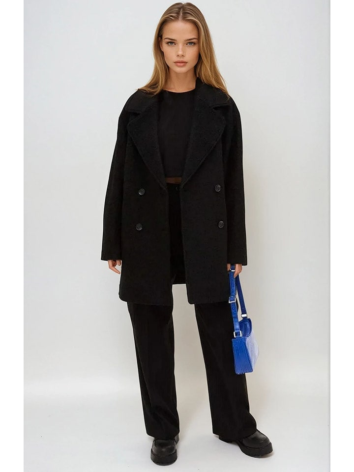 Monki Płaszcz przejściowy w kolorze czarnym rozmiar: L