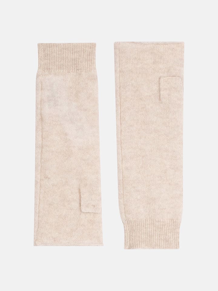 Perfect Cashmere Kaszmirowe mankiety "Zoe" w kolorze beżowym rozmiar: onesize