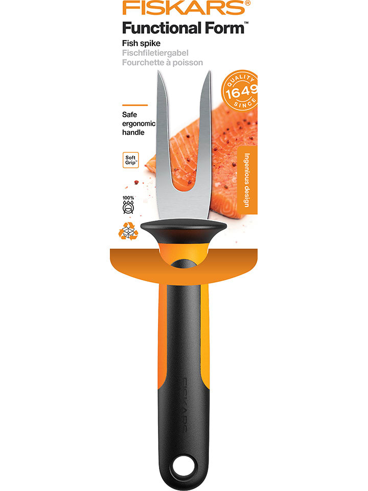 Fiskars Widelec w kolorze czarno-pomarańczowym do filetów rybnych - wys. 26 cm rozmiar: onesize