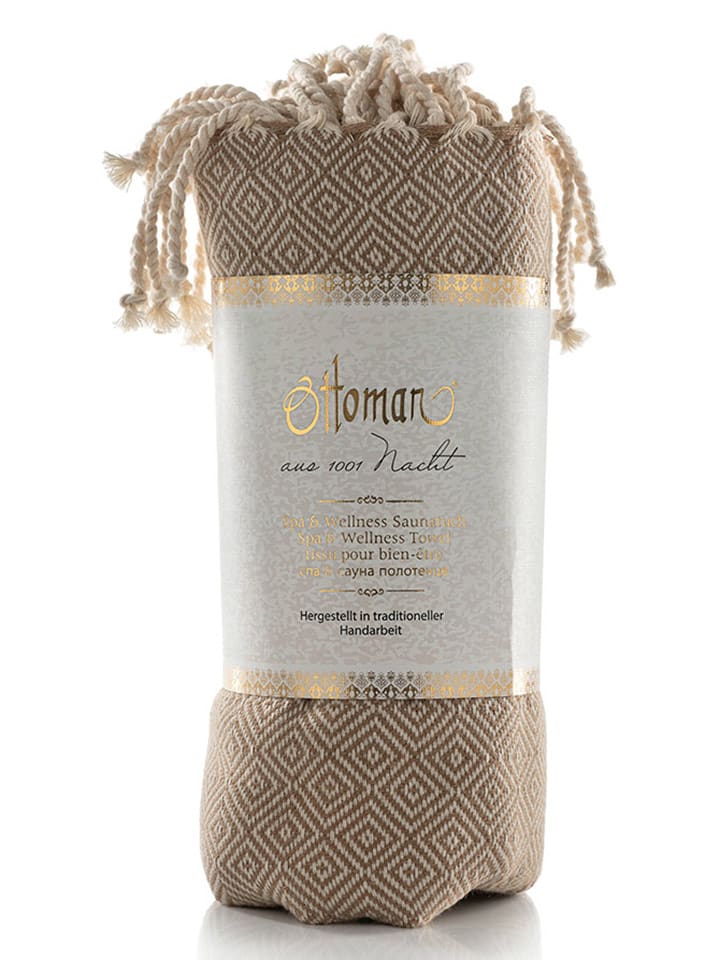 Ottoman Chusta hammam "Raute" w kolorze jasnobrązowym - 170 x 80 cm rozmiar: onesize