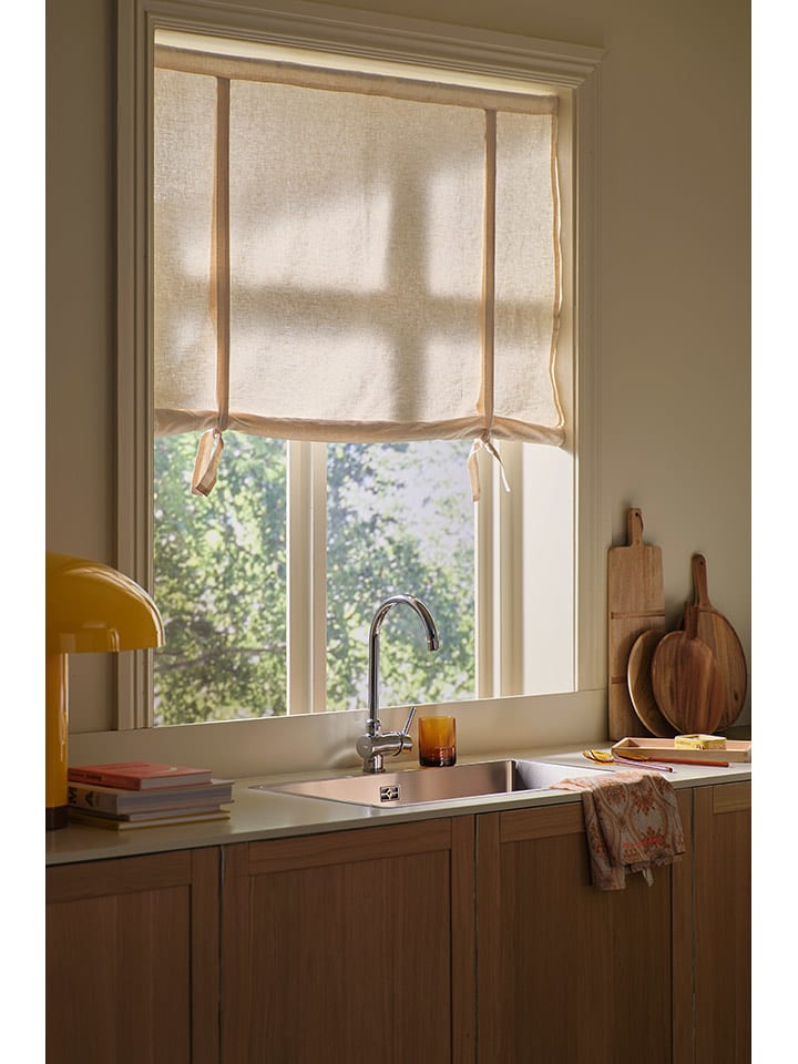 Ellos Home Zasłona podwijana "Elly" w kolorze kremowym rozmiar: 100x100 cm