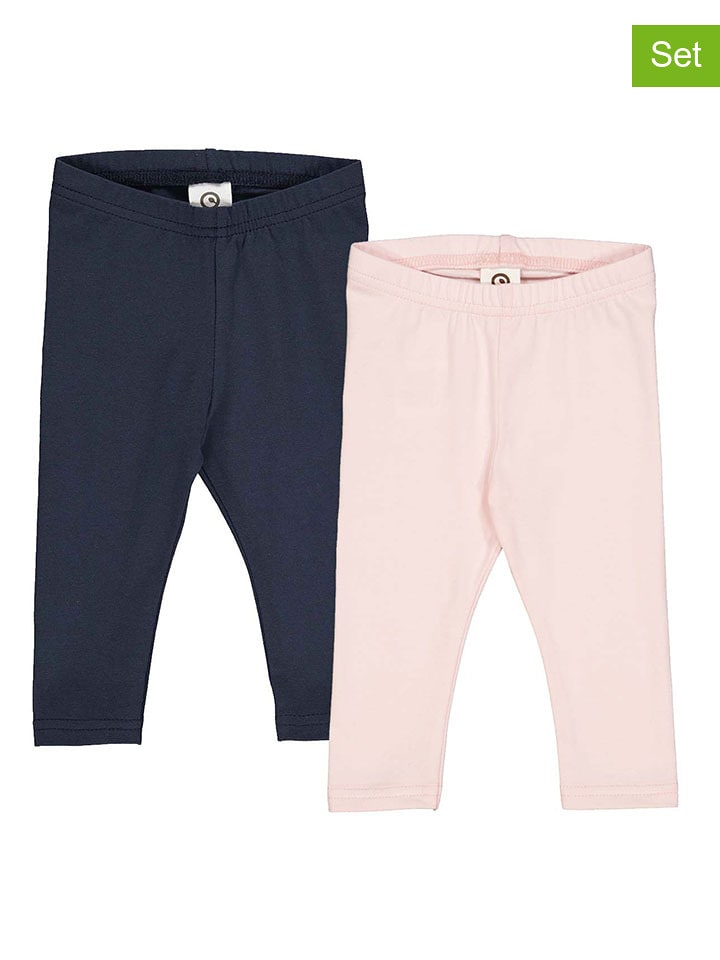 müsli Legginsy (2 pary) w kolorze jasnoróżowym i granatowym rozmiar: 98