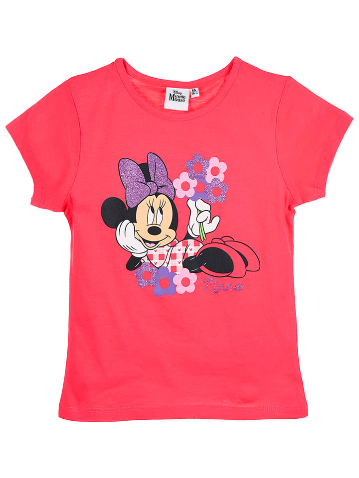 Disney Minnie Mouse Koszulka "Minnie" w kolorze koralowym rozmiar: 128