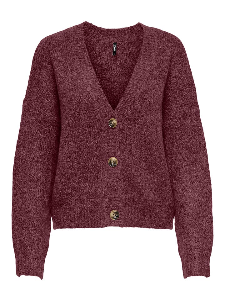 ONLY Carmakoma Kardigan w kolorze bordowym rozmiar: 42/44