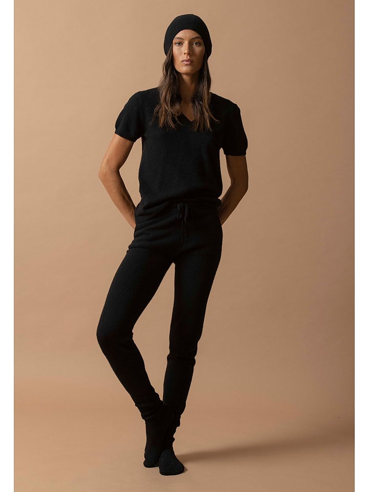 Perfect Cashmere Kaszmirowe spodnie "Gwen" w kolorze czarnym rozmiar: S