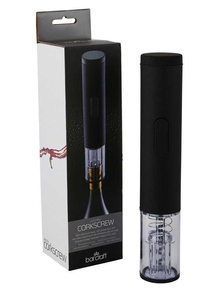 BarCraft Korkociąg w kolorze czarnym - wys. 26 x Ø 6 cm rozmiar: onesize