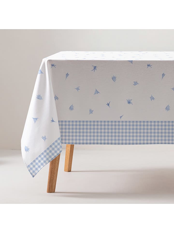 GAMUSI Obrus "Nale" w kolorze błękitno-białym rozmiar: 160x200 cm