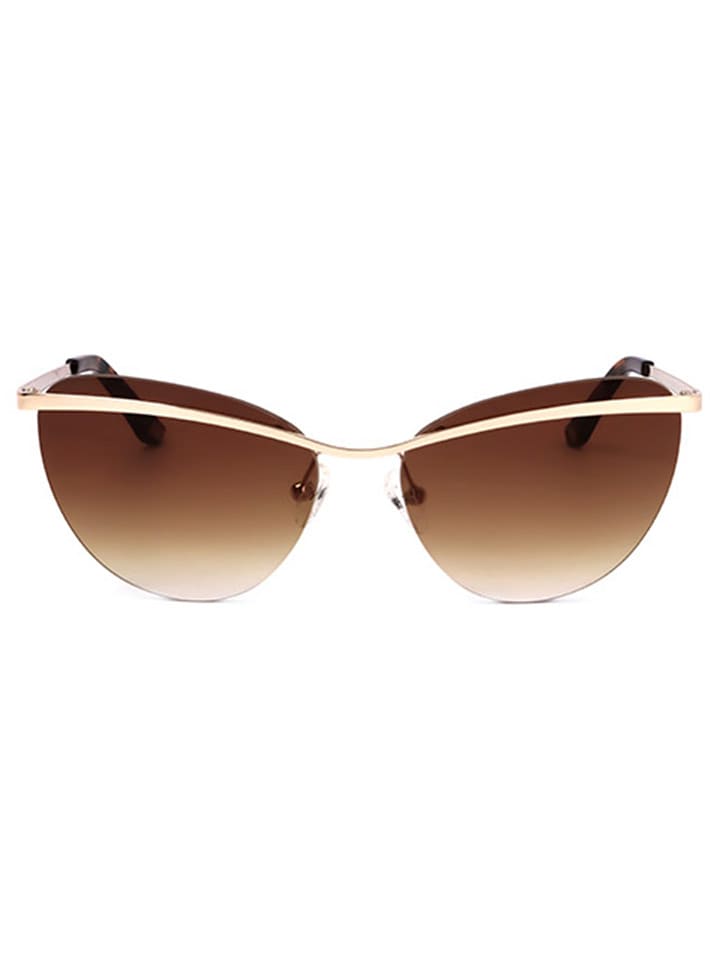 Skechers Damskie okulary przeciwsłoneczne w kolorze złoto-jasnobrązowym rozmiar: 57