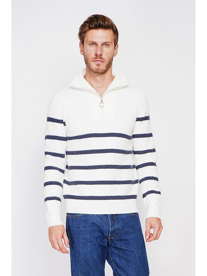 William de Faye Sweter w kolorze biało-granatowym rozmiar: 52